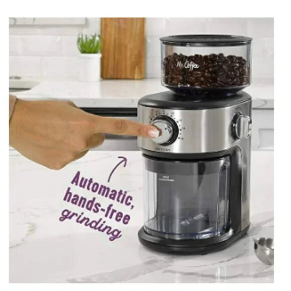 Mr. Coffee Cafe Grind 18 Cup Automatic Burr Grinder, Stainless Steel NIB - Picture 5 of 8